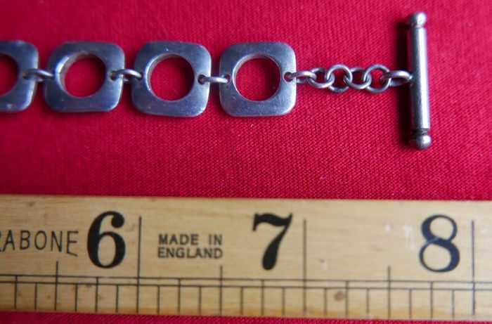 Vintage Tiffany & Co Sterling Silver 925 Cushion Link Bracelet Toggle length 8" 27,05g