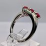 African Ruby & Natural Zircon Bypass Ring in Platinum Overlay Sterling Silver Image 3