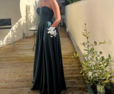 GINO CERRUTI Puro Strapless Dress with pockets in Hunter Green Sz S (Fit 8-10UK)  - Rrp 420 (New)