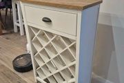 Cream and pine wine rack with drawer