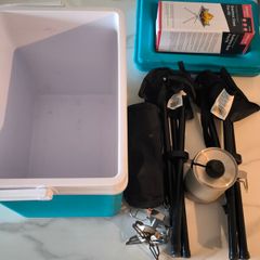 Camping Set - EDA Cooler Box + Portable Fire Pit + Gas Stove + Pot