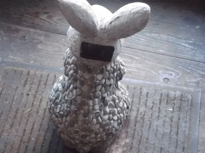 a garden ornament of a rabbit