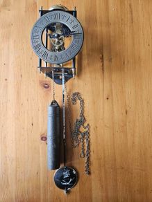 Vintage Tempus Fugit Skeleton Wall Clock Franz Hermle Movement Made In Germany