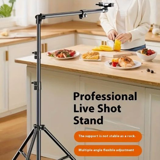 Tripod Stand Adjustable 70-Inch Carbon Steel with Telescopic Arm & Phone Holder - 20722