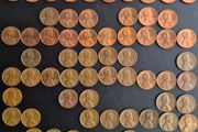 United States one-cent coins from 1942 to 2004.
