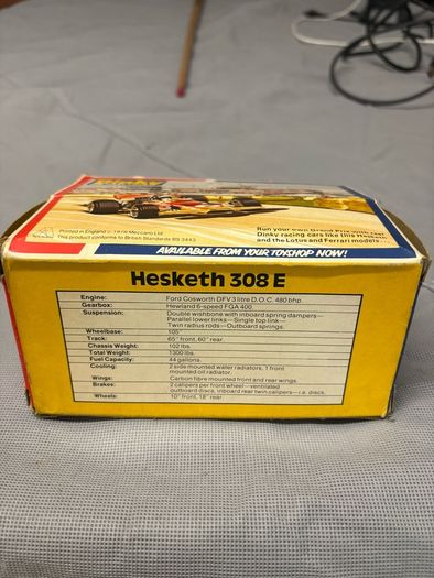 Vintage Dinky Toys Hesketh 308E F1 Racing Car 222