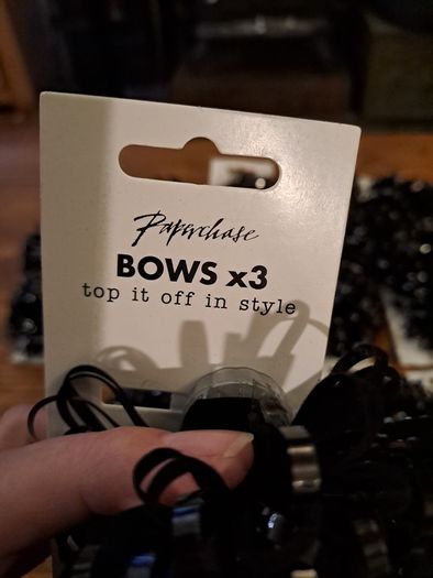 30 Paperchase Black Velvet & Silver Gift Bows