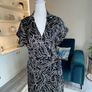 Ladies Short-sleeved Black and White Wrap Shirt Dress from Mango Image 8