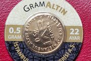 Turkey 0.5 Gram 22 K Gold Disc In Assay Disc Rare Piece