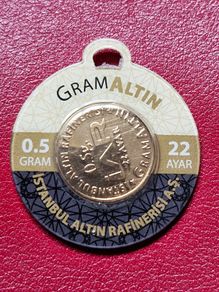 Turkey 0.5 Gram 22 K Gold Disc In Assay Disc Rare Piece