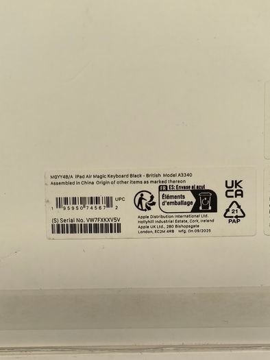 Official Apple Magic Keyboard for iPad Air 13-inch M2 M3 M4 A3340 Black (New Open Box)