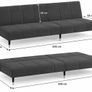Sofa Bed 2 Seater Velvet Grey Convertible Sleeper Couch for Living Room Guest Room Ireland Image 3
