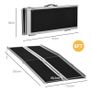 Wheelchair Ramp Loading Ramp Access Ramp Non-Slip Foldable with Safety Edges Max. 270 Kg dim. 183L x 73.5W cm Aluminum Black Image 2