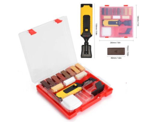 Laminate Repairing Kit Wax System Floor Worktop Sturdy Casing Chips Scratches Mending Tool Set repair hand tool kit