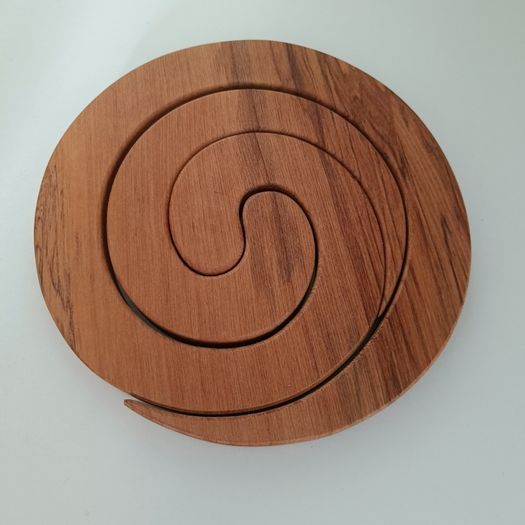 Wooden Spiral Trivets; Hot Plate Holders