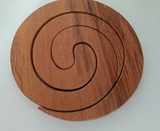 Wooden Spiral Trivets; Hot Plate Holders