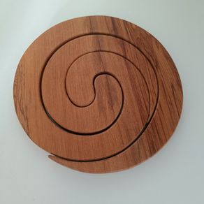 Wooden Spiral Trivets; Hot Plate Holders