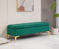 Storage bench, load capacity up to 120 kg, 120 x 44 x 44.5 cm, Green