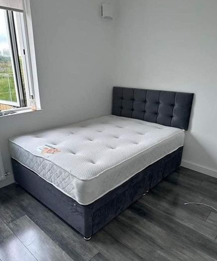 New Stylish single ,Double 4ft, 4ft6, King 5ft And 6ft Superking Sizes Divan Beds Instock. Drawers And Optional Tufted Mattresses Available. Free Delivery
