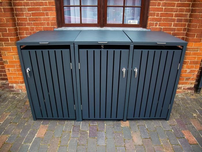 Premium Metal Wheelie Bin Shelter 3 Bay