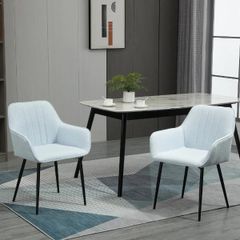 Mid-Century Dining Chair Set of 2, Light Blue