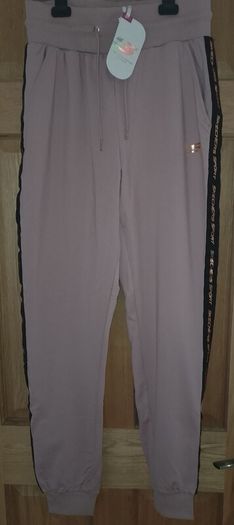 SKECHERS Womens Capri High Waist Taped Fleece Joggers Mauve