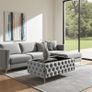 Velvet coffee table with glass Image 6
