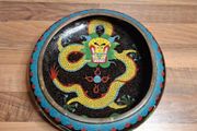 Chinese Cloisonne Low Bowl with Dragon Motif
