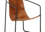 Relaxing Armchair Brown Real Leather