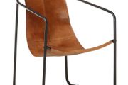 Relaxing Armchair Brown Real Leather