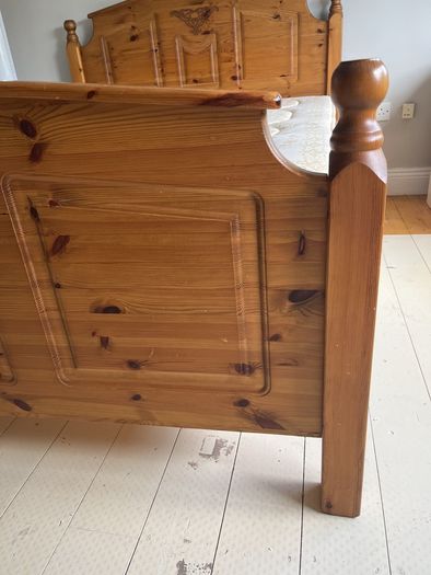 wooden double bed