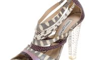 Jimmy Choo Cyndi Rhinestone Lucite Sandals - Sz 39.5