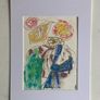 Original art Floral Art Retro Drawing contemporary Irish Art abstract painting Image 2
