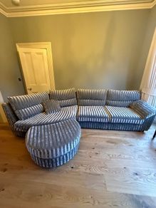 Luxury Bespoke Curved  Sofa & Matching Footstool