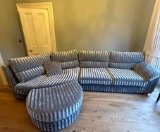 Luxury Bespoke Curved  Sofa & Matching Footstool