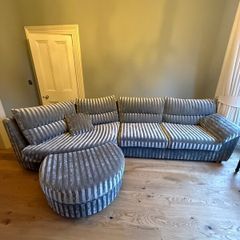 Luxury Bespoke Curved  Sofa & Matching Footstool