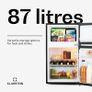 Big Daddy Cool Fridge Freezer - Free-Standing, Small Fridge, Refrigerator, Freezer, 42 dB, Glass Shelves, Door Trays, Interior Lighting, 87 L, Black Image 2
