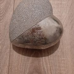 Glitter Heart Standing Ornament