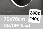 LED Bathroom Mirror Antifog 70cm Demister Makeup Round