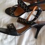 Black leather sandals 6.5 as new Image 2