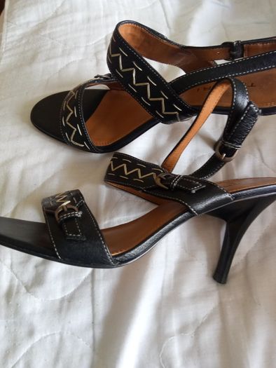 Black leather sandals 6.5 as new