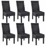 Dining Chairs 6 pcs Black Kubu Rattan and Mango Wood Image 2