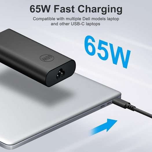 AILKIN 65W USB C Laptop Charger, Compatible with Dell laptop charger, for Dell Latitude 7530/7440/7430/7420/7410/7390/7340/7330/7320/5540/5530/5520/5430/5420/5320/3540 XPS 13 Type C Power Adapter