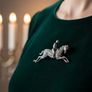 18ct Gold Diamond Horse and Jockey Brooch Image 2