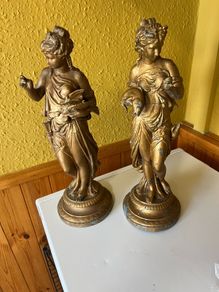 2 French 19th century. Neoclassical Figurines. Made of spelter