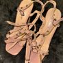 Nude patent studded block heel Image 3