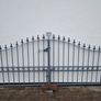 Decorative galvanised double steel gates. Image 3