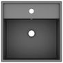 Luxury Basin Overflow Square Matt Dark Grey 41x41 cm Ceramic Image 2