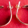 Vintage 9K Gold 375  Shiny Open End Round Hoop Earrings 1,32g Image 6