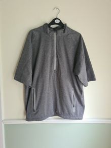 Ping Sensordry Short Sleeve Golf Top Waterproof Windproof Half Zip Jacket Size Medium Grey